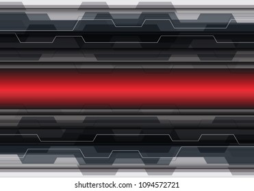 Red light banner line in gray polygon design modern futuristic background vector illustration,