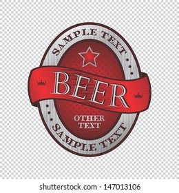 red light beer label