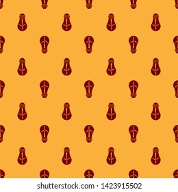 Red Light bulb with wind turbine as idea of eco friendly source of energy icon isolated seamless pattern on brown background. Alternative energy concept. Vector Illustration