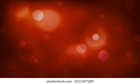 Red light Christmas holiday background glow sparkle texture 3d design realistic vector illustration. Festive luxury glitter blurred bokeh backdrop wallpaper magical flare glistening gradient effect