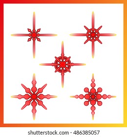 red to light color sparkles set for effect and background 2