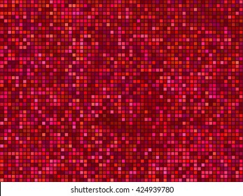 Red light color textured background. Seamless abstract pixel mosaic pattern