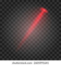 Red light effect isolated on transparent background. Vector illustration.