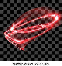 Efecto de la luz roja especial resplandor de línea abstracto resplandor medible elemento aislado