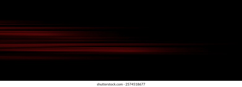 Red light effect of speed, motion lines. Vector illustration