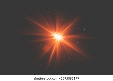 Red light effect of star and light source. Vector EPS10