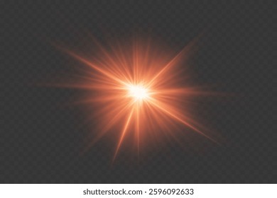Red light effect of star and light source. Vector EPS10