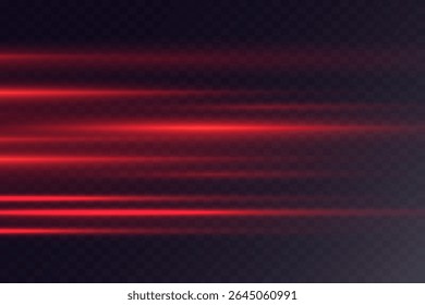 Efeito de luz vermelha.Linhas de néon abstratas.Listras luminosas da ilustração light.Vetor.