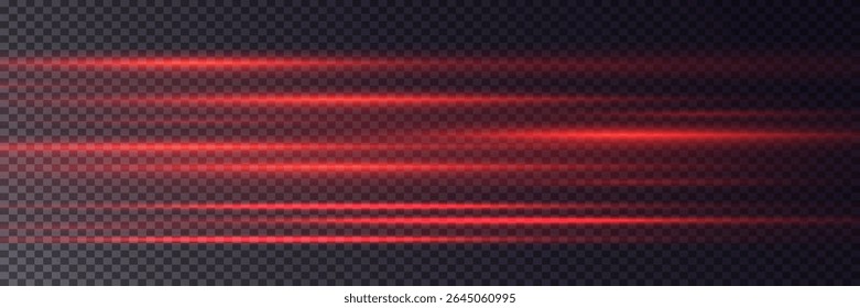 Efeito de luz vermelha.Linhas de néon abstratas.Listras luminosas da ilustração light.Vetor.