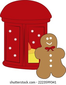 red light fixture with gingerbread