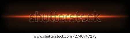 Red light flare, laser  flash light streak ray, vector illustration.
