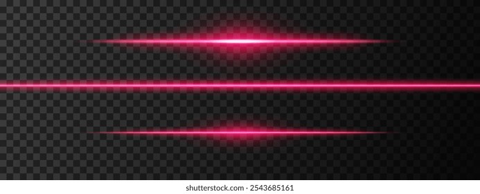Red light glare beam. A sharp horizontal beam reflection. Sci-fi designs, light transitions, or futuristic effects. Glowing light streaks and neon effects. Dynamic shine wallpaper background
