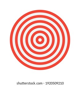 Círculos rojos y grises claros similares al objetivo aislado sobre un fondo blanco. Para imprimir en tela, tazas, cuadernos. Elemento para sitios web, diseño. Gráficos vectoriales.