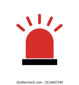 Red light icon indicating danger or warning. Vector.