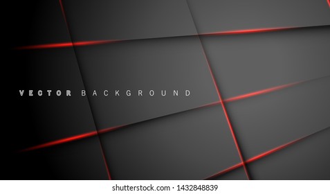 Red light line shadow dark grey luxury background
