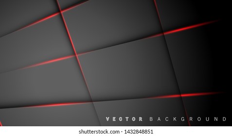 Red light line shadow dark grey luxury background
