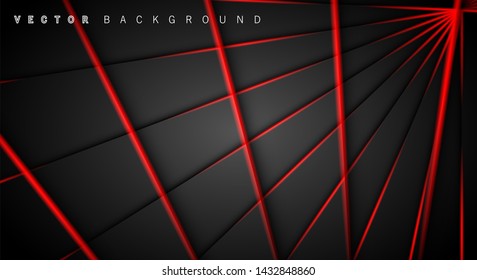 Red light line shadow dark grey luxury background
