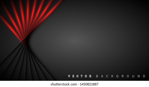 Red light line shadow dark grey luxury background
