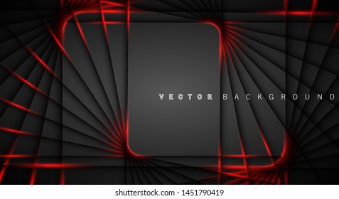Red light line shadow dark grey luxury background
