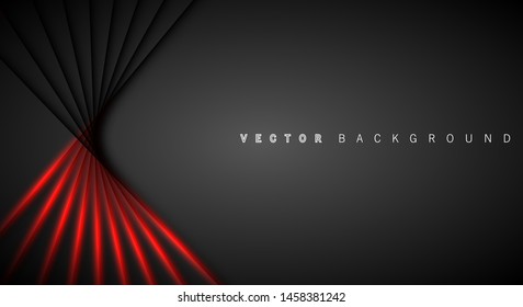 Red light line shadow dark grey luxury background
