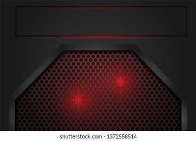 Red light in mesh shadow dark grey as background