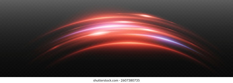 Red light neon wave, magic light effect of speed, and vortex.