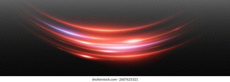 Red light neon wave, magic light effect of speed, and vortex.