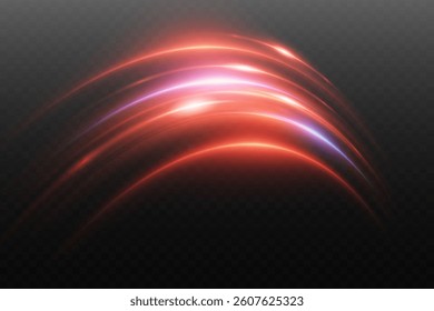 Red light neon wave, magic light effect of speed, and vortex.