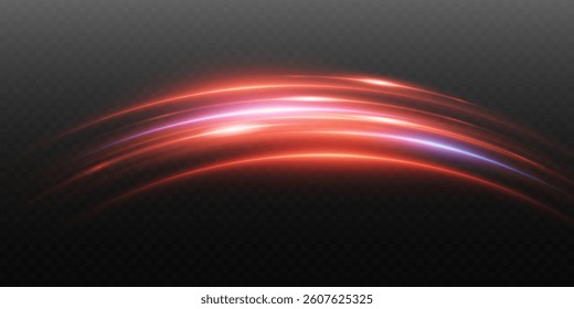 Red light neon wave, magic light effect of speed, and vortex.