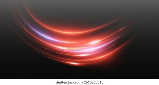 Red light neon wave, magic light effect of speed, and vortex.