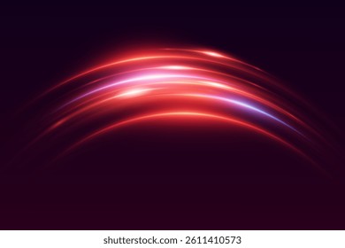 Red light neon wave, magic light effect of speed, and vortex.