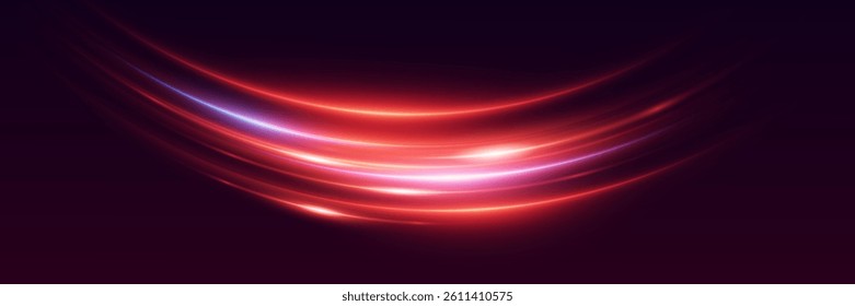 Red light neon wave, magic light effect of speed, and vortex.