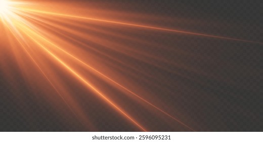 Red light rays of light, star flash and flare.