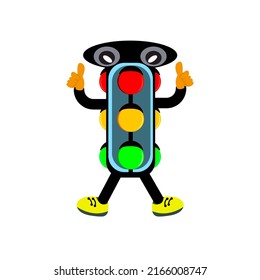Icono de la señal de tráfico de robots de luz roja