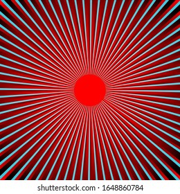 Luz roja que se esparce en línea recta desde el centro, bella, de fondo - vector