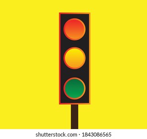 red light traffic signs in flat design