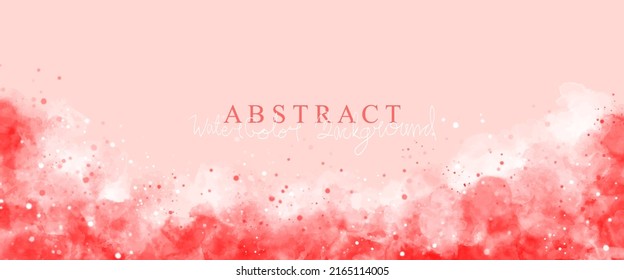 Red light Watercolor background. Wallpaper design with hand painted watercolor stains. Vector illustration for prints, cover background, banner, poster, cover, brochure and invitation cards