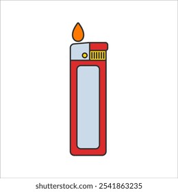 Red Lighter Icon Illustration Flat Design