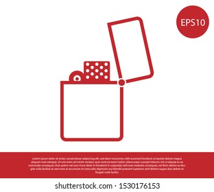 Red Lighter icon isolated on white background.  Vector Illustration