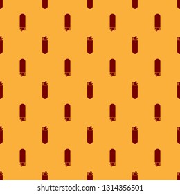 Red Lighter icon isolated seamless pattern on brown background. Flat design. Vector Illustration