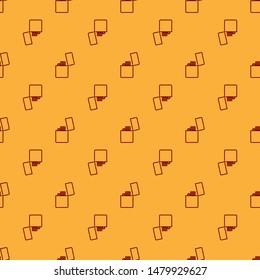 Red Lighter icon isolated seamless pattern on brown background.  Vector Illustration