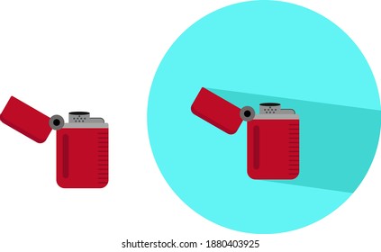 Red lighter ,illustration, vector on white background.