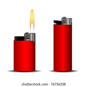 Red lighter set eps10