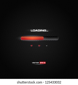 Red lighting progress bar on dark background