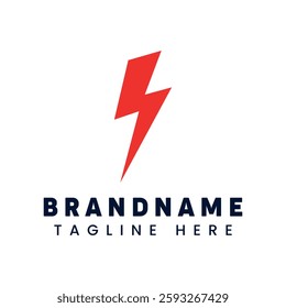 red lightning bolt logo, power energy branding, electric symbol design