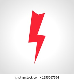 Red lightning Icon. Multicolored weather icon on white background. Vector illustration.