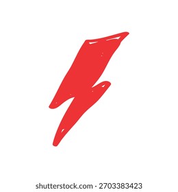 red lightning sign design element