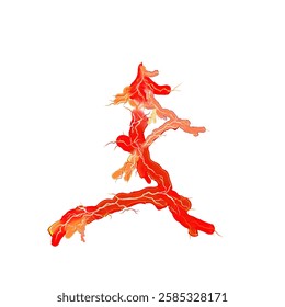 red lightning strike icon illustration without background