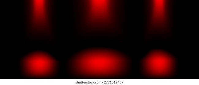 Red lights glowing brightly in dark environment with ambiance
