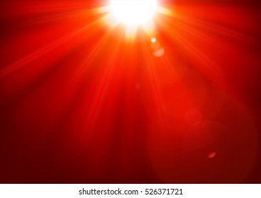 Red lights shining with lens flare in clipping mask Vector Illustration